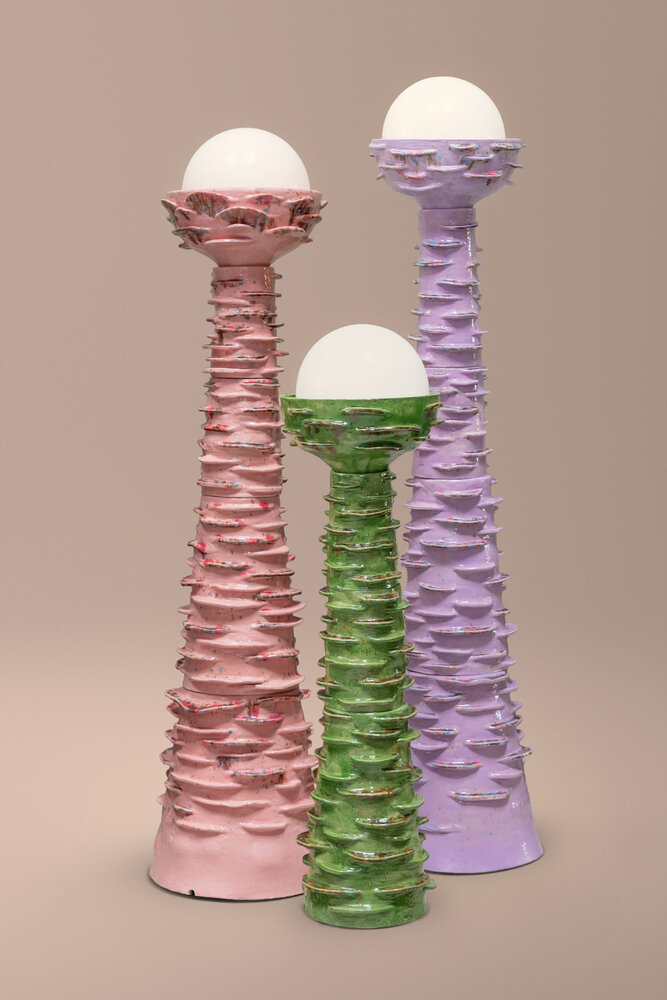 Ceramic Blossom, group of three